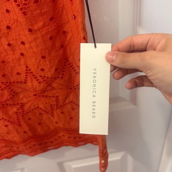 Veronica Beard Red Eyelet Star Tee‎ Top – Size 0 - Picture 3 of 10